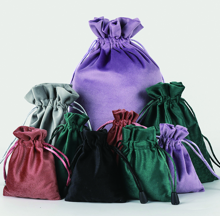 पार्टी ज्वेलरी वॉच पॅकसाठी मोठी ड्रॉस्ट्रिंग बॅग वेल्वेट पाउच बॅग
