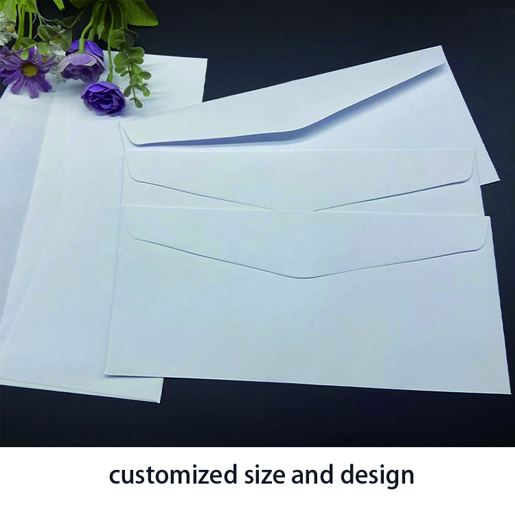 Fehér boríték egyedi méretű logó nyomtatási papír boríték