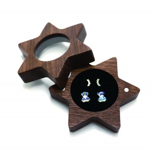 Kotak Kayu Antik Kotak Cincin Perhiasan Mini Kotak Cetak Logo Kustom