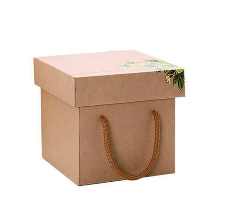 Опаковка на подаръчна кутия Коледна картонена подаръчна кутия с дръжка