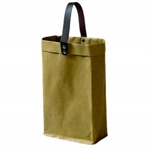 洗えるクラフト紙トートバッグハンドル付き耐久性のあるクラフト紙袋