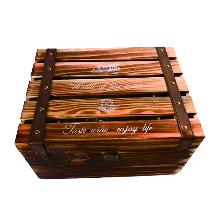Wooden Crate Box na may Pine Paulownia Natural Wood Eco-Friendly