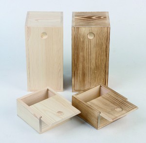 Wooden Storage Boxes Unfinished Wood Toys Box with Sliding Lid