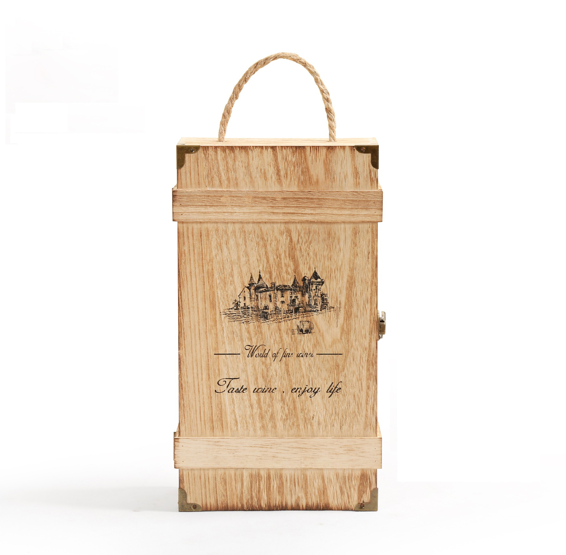 Houten Spice Box Custom Brand Logo Gravearre Pine Wood Box