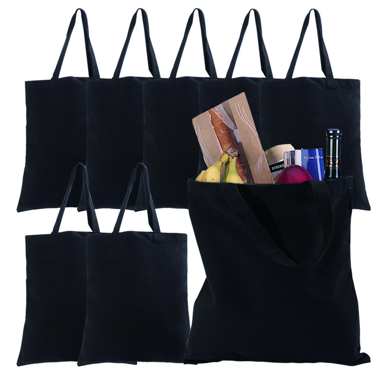 Bakar Shopper Bag Tare da Tambarin Tambura Canvas Bag Jumla