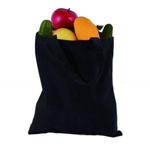 Црна торба за шопинг Висококвалитетна издржлива црна торба за пазарење со мал MOQ