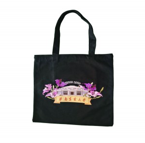 काला कैनवास टोट बैग काला कॉटन शॉपिंग बैग कंधे के हैंडल के साथ