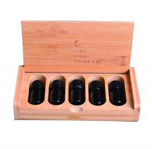 Dřevěná krabička na esenciální olej Ručně vyrobená dřevěná krabička s vlastním logem