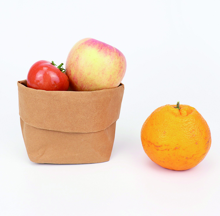 Papir lunsjposer Miljøvennlig vaskbar Kraft Paper Food Bag Leverandør